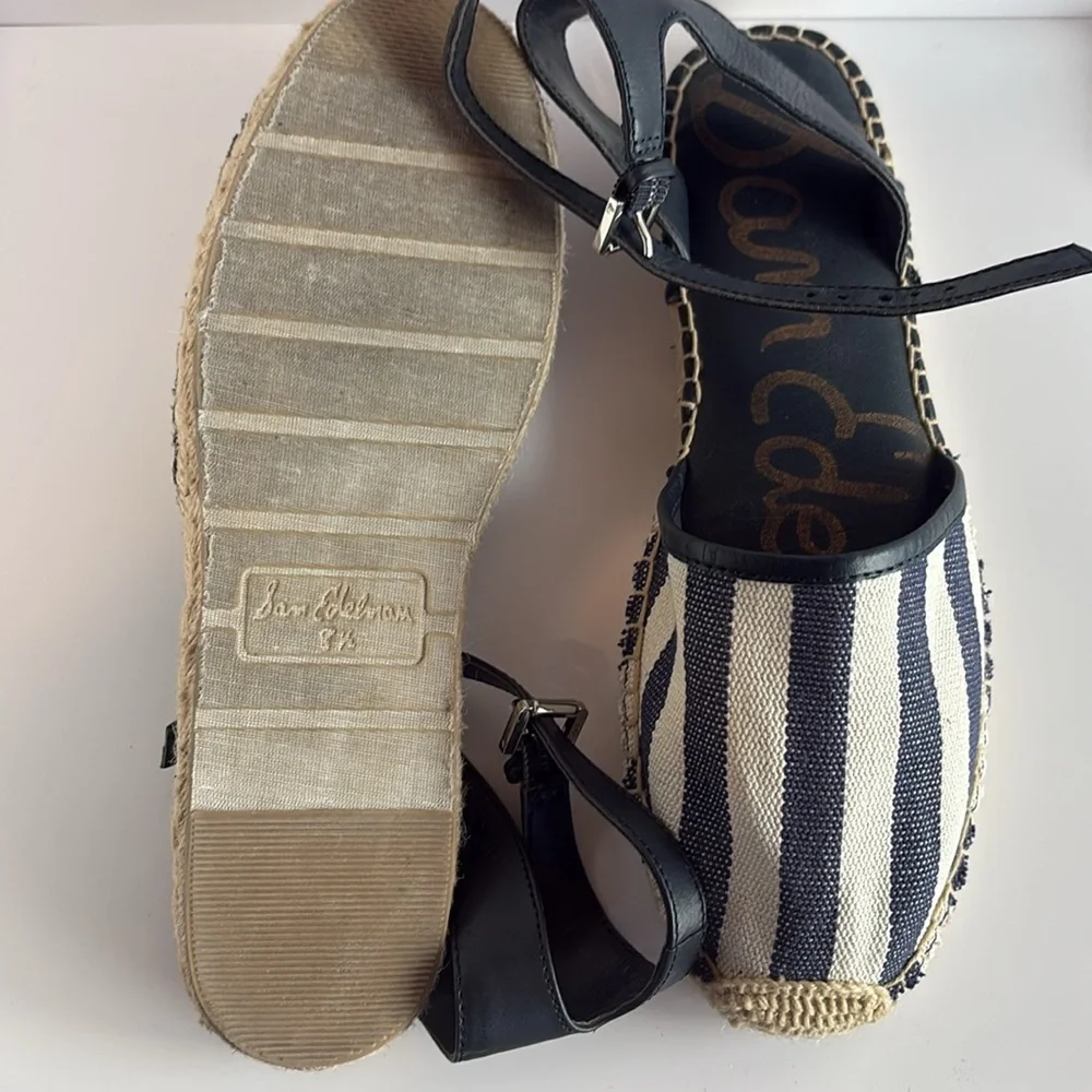 Sam Edelman Vivian Stripe Espadrilles Navy Size 8.5